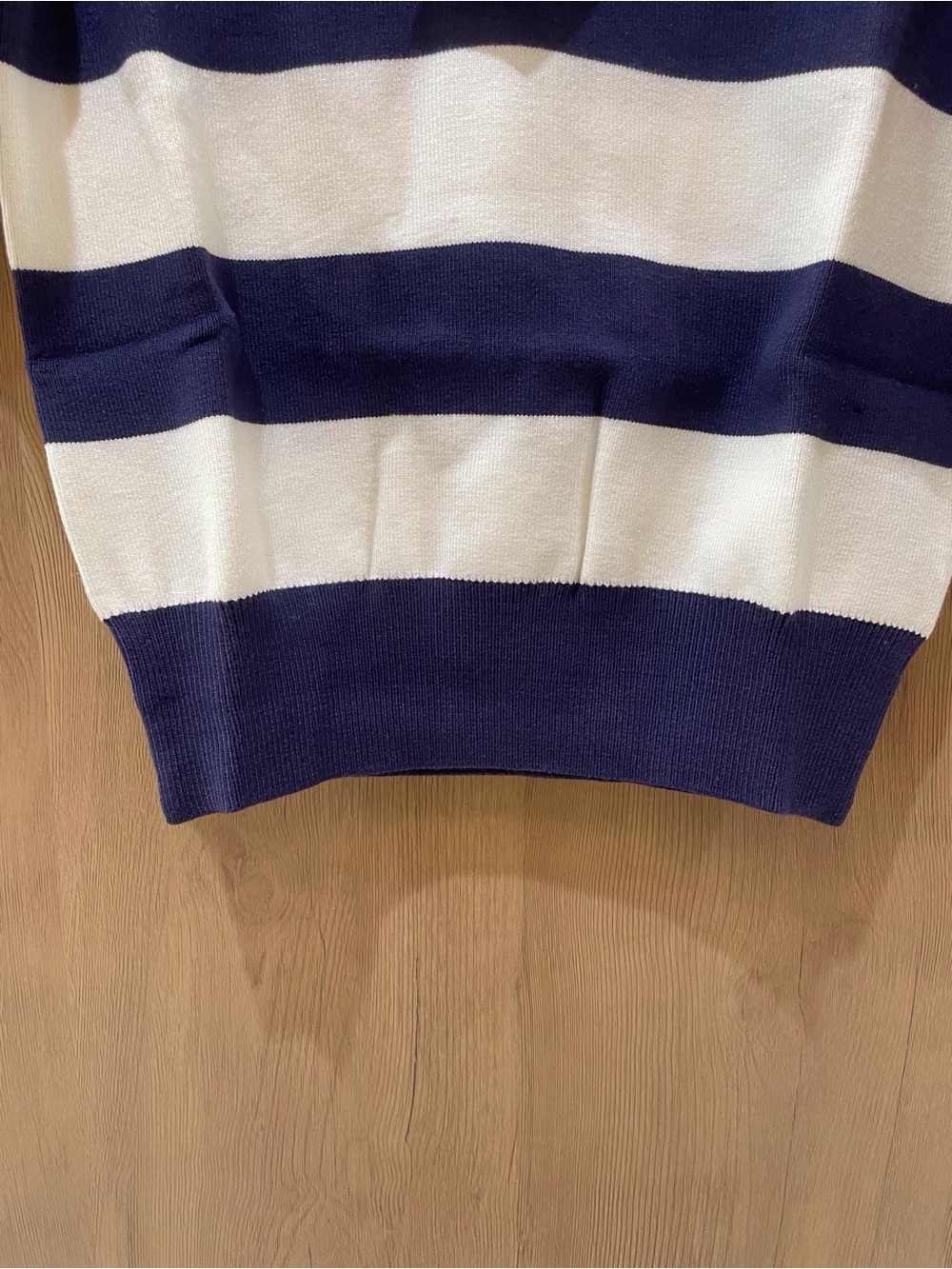 Miu Miu Navy and White Striped Polo Knit Top - Picture 6 of 9